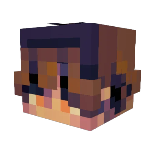 Dekbaaa Minecraft avatar head, 3D render