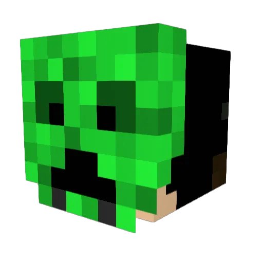 Dekdokz Minecraft avatar head, 3D render