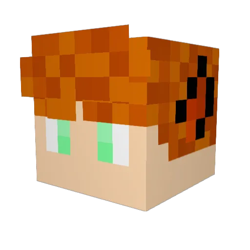 DekerMP Minecraft avatar head, 3D render