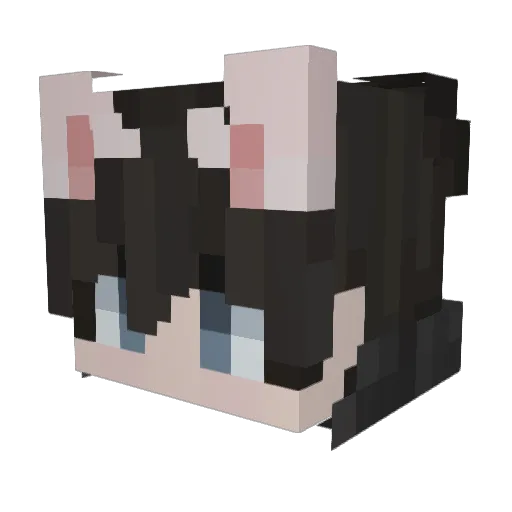 Dekkakun Minecraft avatar head, 3D render
