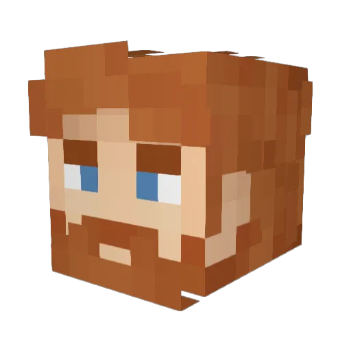 Dekkan Minecraft avatar head, 3D render