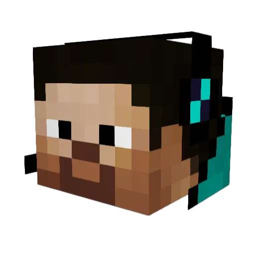 DekkarRex Minecraft avatar head, 3D render