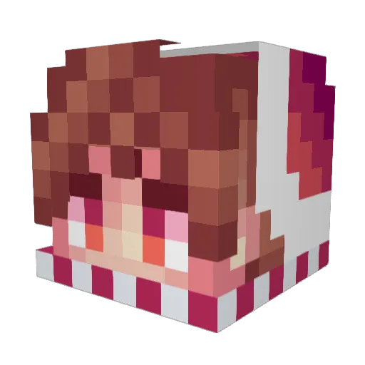 DeksoVqq Minecraft avatar head, 3D render