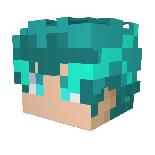 Deku95 Minecraft avatar head, 3D render