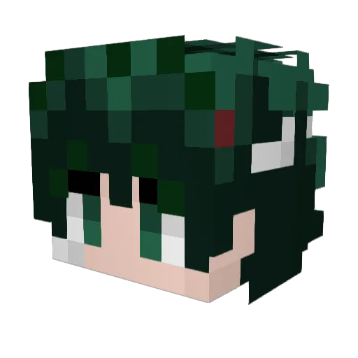 DekuFullCowling Minecraft avatar head, 3D render