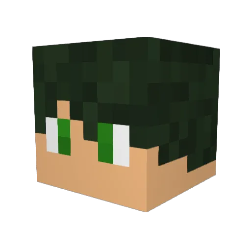 Deku_Nii_Chan Minecraft avatar head, 3D render