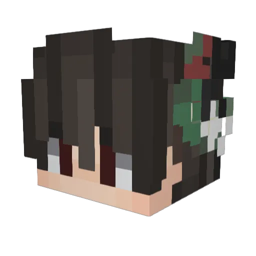 Dekuden Minecraft avatar head, 3D render