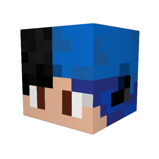 Dekzito Minecraft avatar head, 3D render