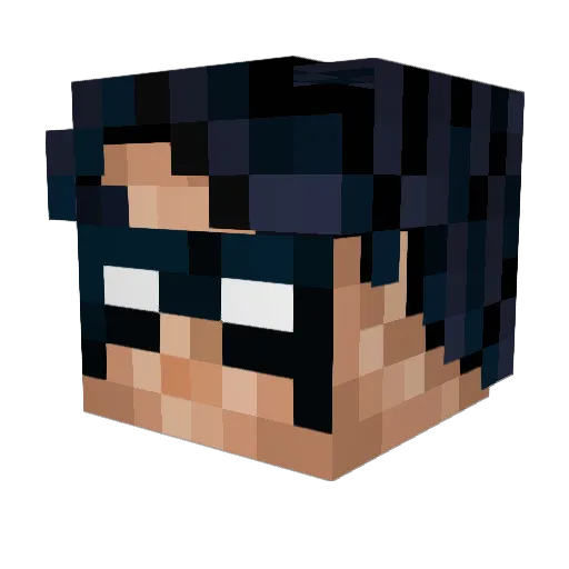 DelMonk Minecraft avatar head, 3D render