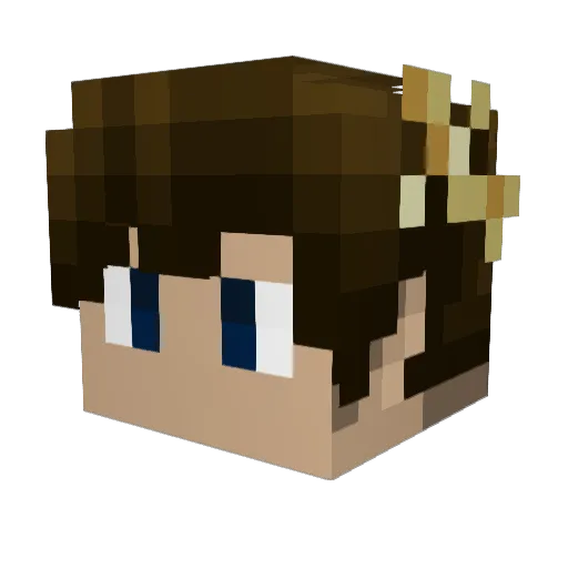 Del_ta Minecraft avatar head, 3D render
