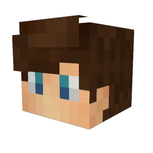 Dela1s Minecraft avatar head, 3D render