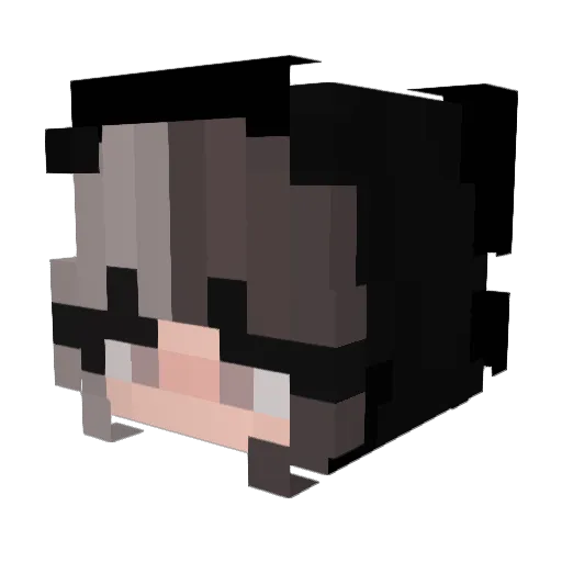 Delarina Minecraft avatar head, 3D render