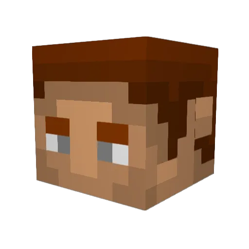 Deleglo Minecraft avatar head, 3D render