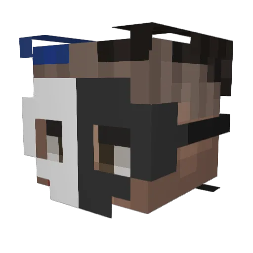 Deleted_U Minecraft avatar head, 3D render