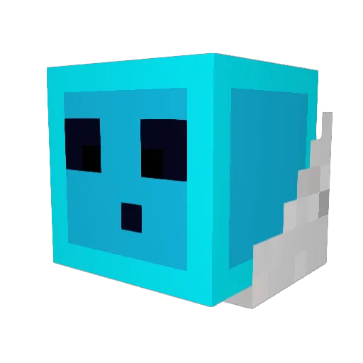 Delfino08 Minecraft avatar head, 3D render