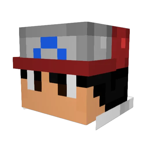 Delicn Minecraft avatar head, 3D render