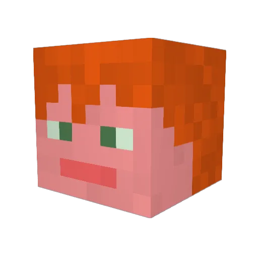Delieth Minecraft avatar head, 3D render