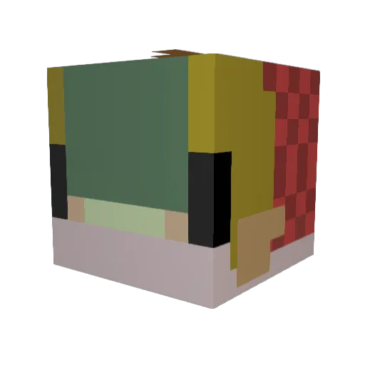 DelightfulSalmon Minecraft avatar head, 3D render