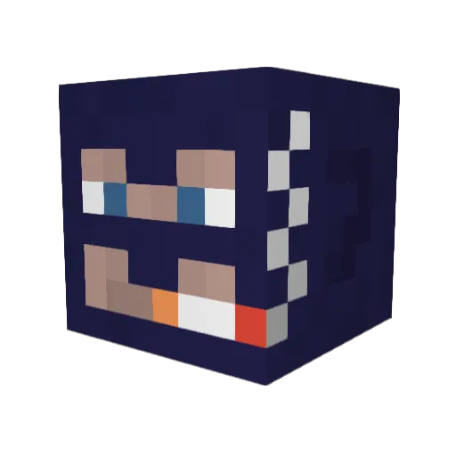 DelightfulTuna Minecraft avatar head, 3D render