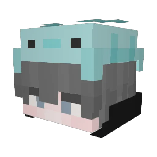 Delihe Minecraft avatar head, 3D render