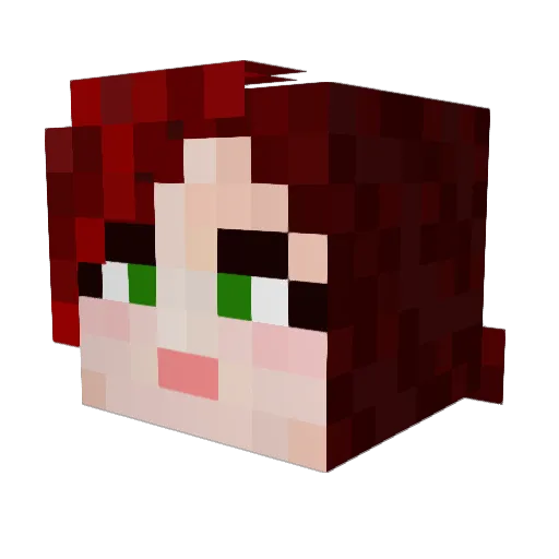 Delilia Minecraft avatar head, 3D render