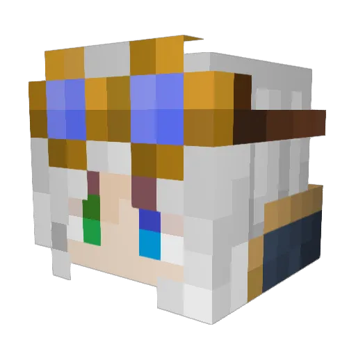 Delini Minecraft avatar head, 3D render
