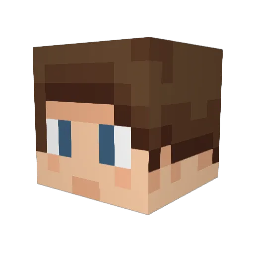 DeliriumV Minecraft avatar head, 3D render