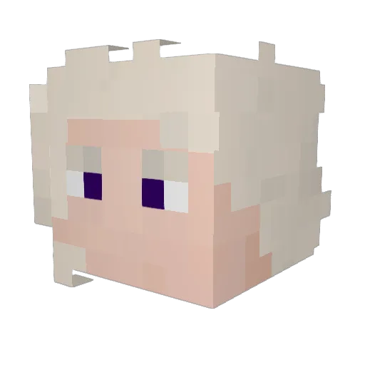 Delkan_ Minecraft avatar head, 3D render