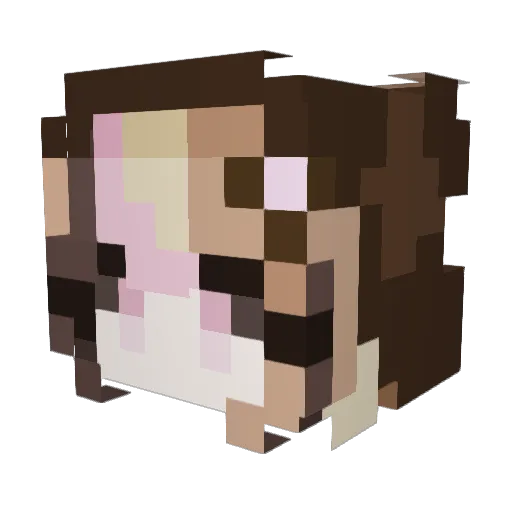Delkzie Minecraft avatar head, 3D render