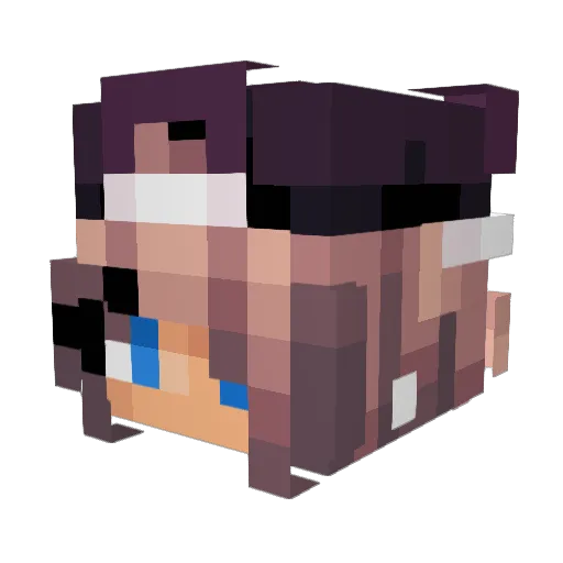 Dell2tv Minecraft avatar head, 3D render