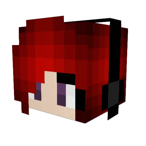DellaDevil Minecraft avatar head, 3D render