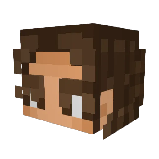 Dellayes Minecraft avatar head, 3D render