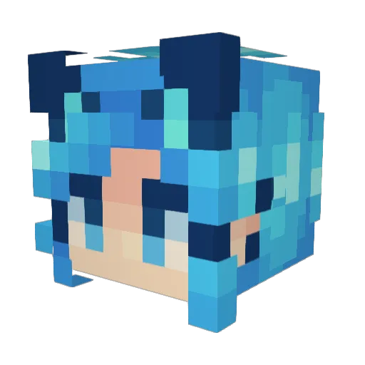 Dellie568 Minecraft avatar head, 3D render