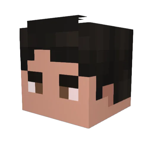 Dellm Minecraft avatar head, 3D render