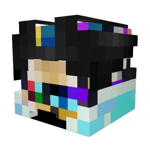 Dellphiinus Minecraft avatar head, 3D render