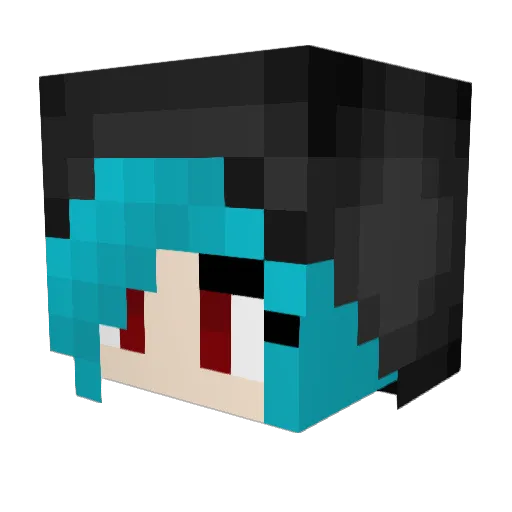 Delmina Minecraft avatar head, 3D render