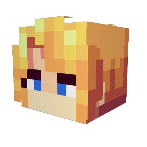Delondra Minecraft avatar head, 3D render