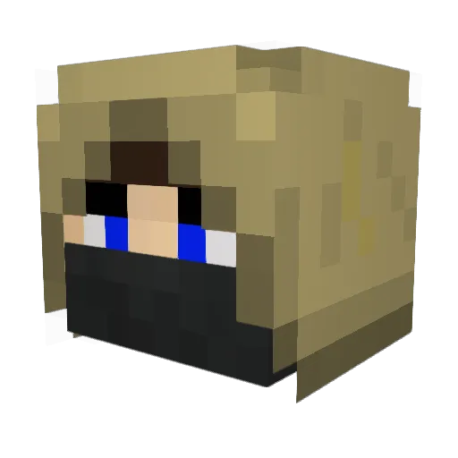Delous Minecraft avatar head, 3D render