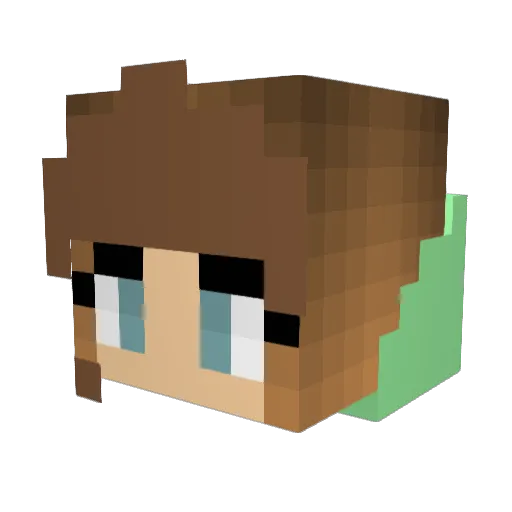 Delph1na Minecraft avatar head, 3D render