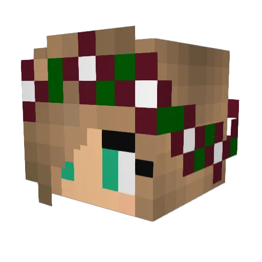 Delpha Minecraft avatar head, 3D render