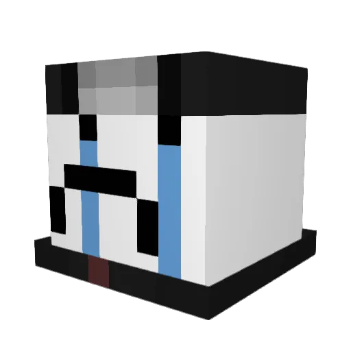 Delphinlum Minecraft avatar head, 3D render