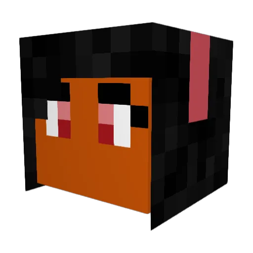 DelphoxGirl Minecraft avatar head, 3D render