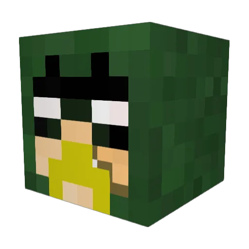 Delru Minecraft avatar head, 3D render