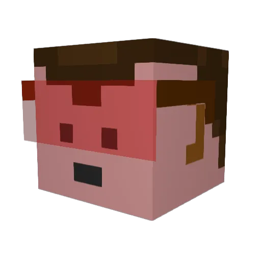 Delta003 Minecraft avatar head, 3D render