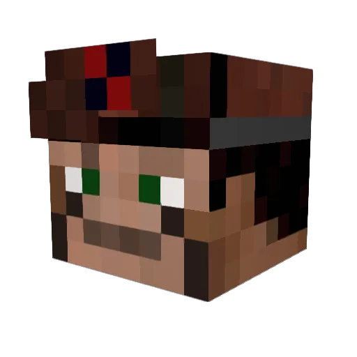Delta07d Minecraft avatar head, 3D render
