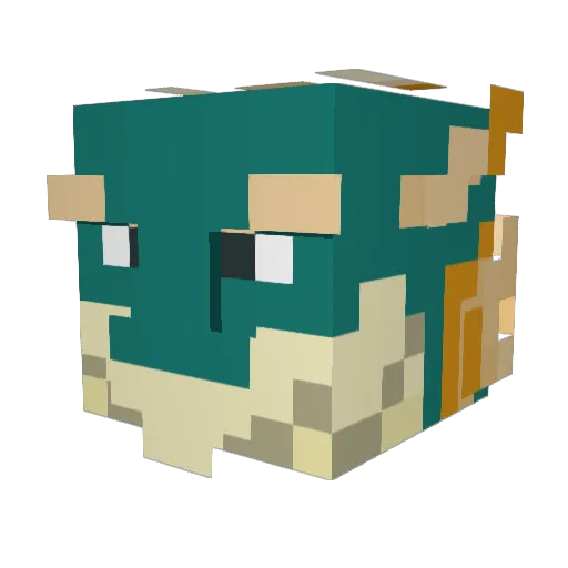 DeltaChandler Minecraft avatar head, 3D render