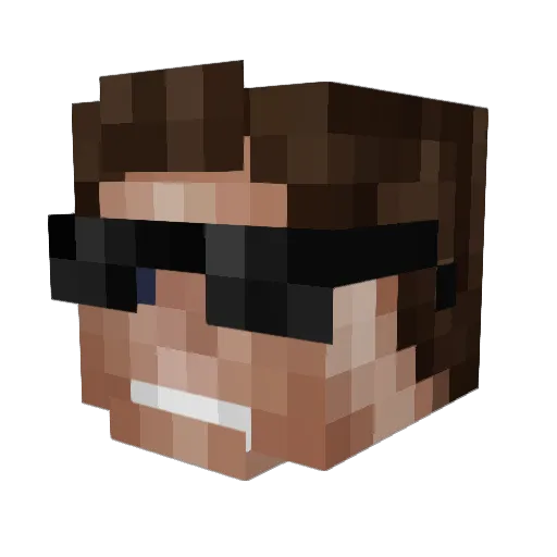 DeltaCharlie Minecraft avatar head, 3D render