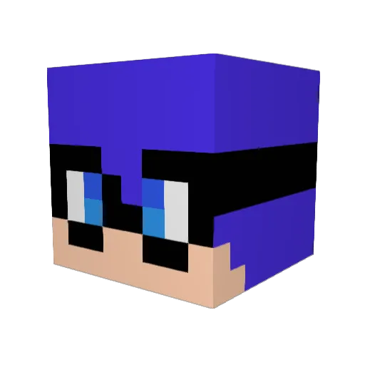 DeltaDrome Minecraft avatar head, 3D render