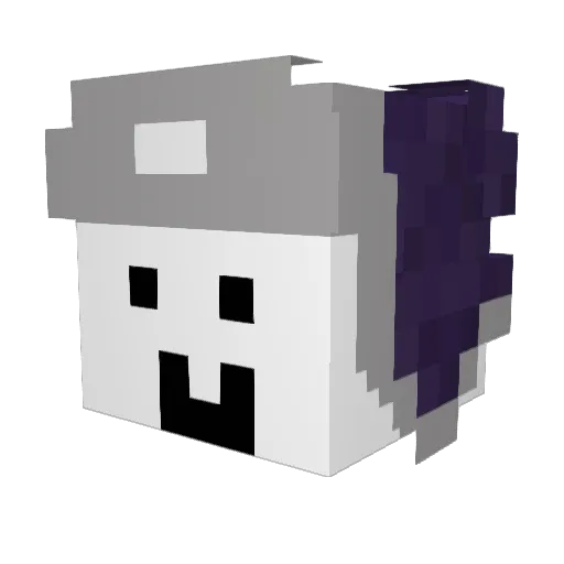 DeltaIsScheming Minecraft avatar head, 3D render