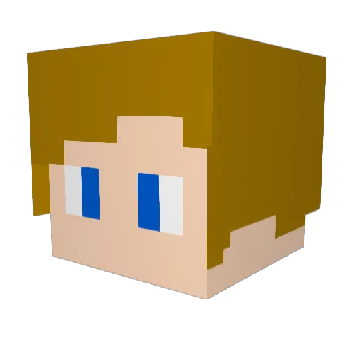 DeltaSolana Minecraft avatar head, 3D render